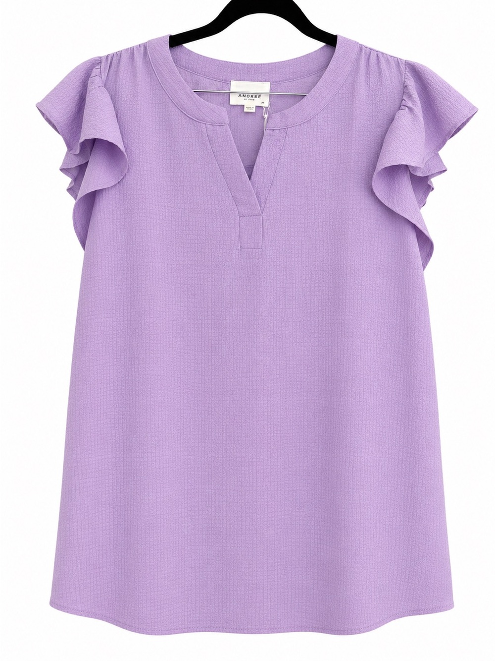 Andree by Unit Lavender Ruffle Sleeve Women's Top
